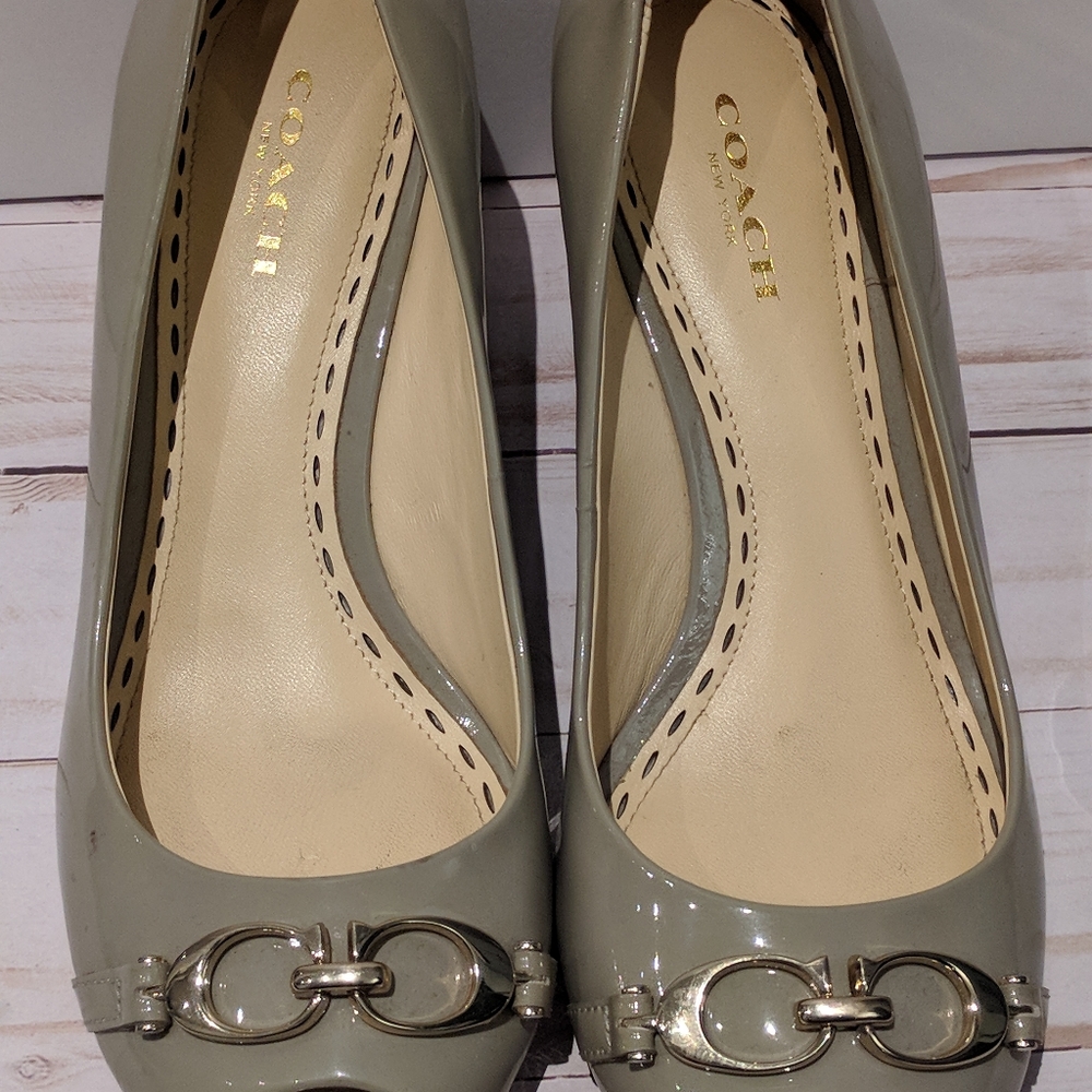 Coach Gray Wedges with Silver Accents